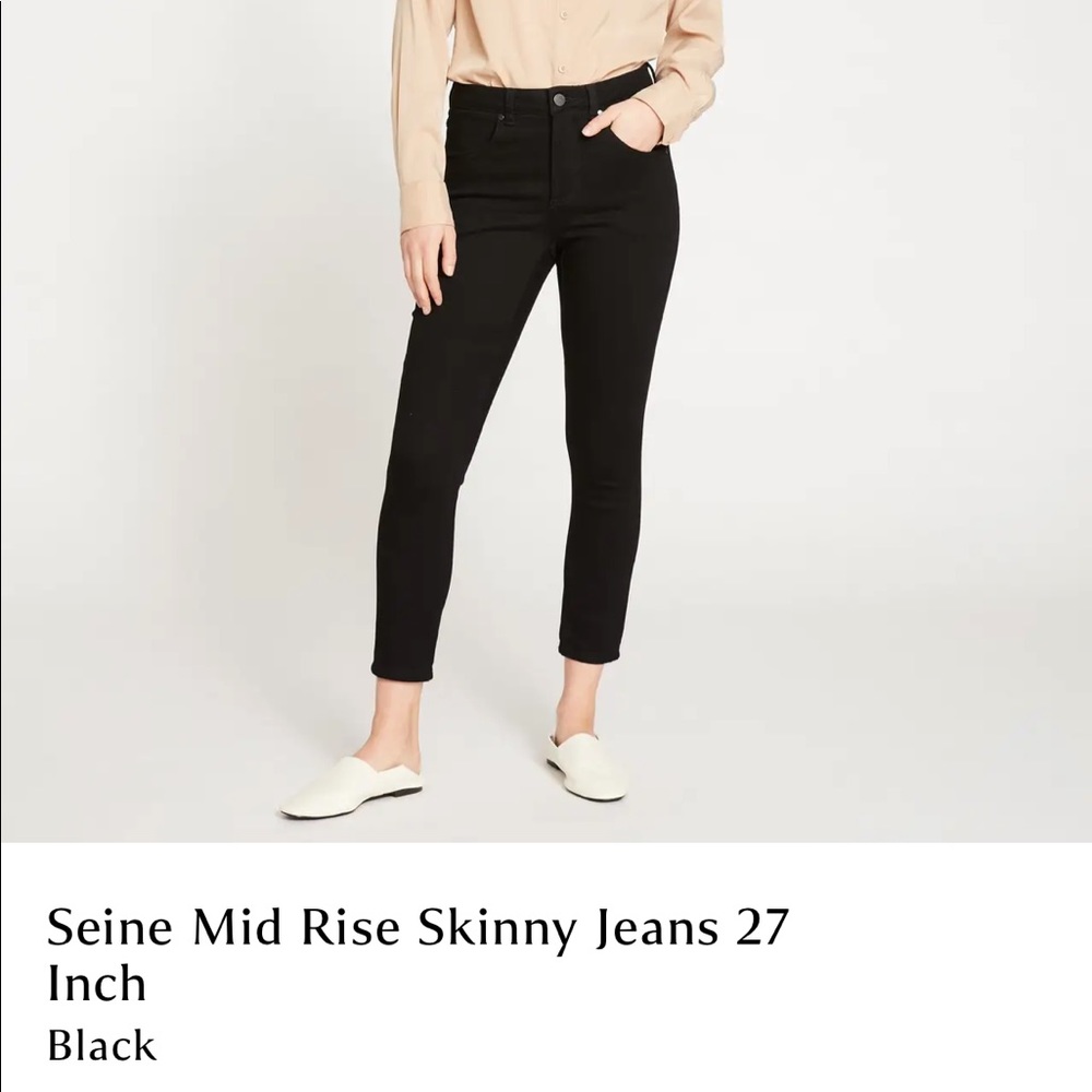 Universal Standard Seine Mid Rise Skinny Jeans 27 Inch - Black